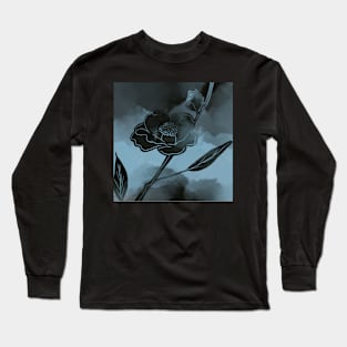 Abstract Black Flower Long Sleeve T-Shirt